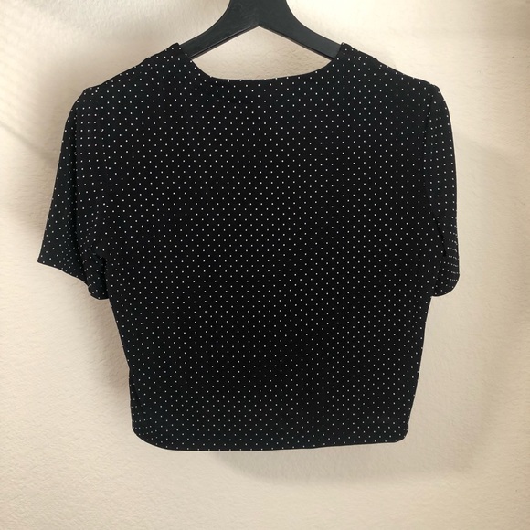Vintage Ronnie Nicole by Ouida Button Down Polka Dot Crop Top Sz Medium - Picture 4 of 9
